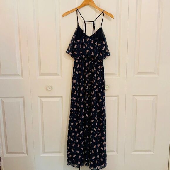Princess Vera Wang Blue Pink Paisley Print Sleeveless Maxi Dress Medium - Picture 6 of 11